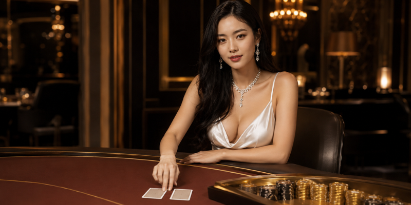 Trong cách đánh baccarat, bàn chơi được thiết kế mô phỏng theo phong cách casino